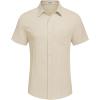 COOFANDY Mens Beach Shirt Short Sleeve Button Down Shirts Casual Cuban Collared Summer Vacation Tropical Shirts(Beige)