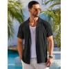 COOFANDY Mens Beach Shirt Short Sleeve Button Down Shirts Casual Cuban Collared Summer Vacation Tropical Shirts(Black)