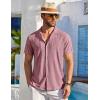 COOFANDY Mens Beach Shirt Short Sleeve Button Down Shirts Casual Cuban Collared Summer Vacation Tropical Shirts(Dusty Rose)