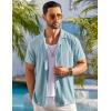 COOFANDY Mens Beach Shirt Short Sleeve Button Down Shirts Casual Cuban Collared Summer Vacation Tropical Shirts(Light Blue)