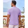 COOFANDY Mens Beach Shirt Short Sleeve Button Down Shirts Casual Cuban Collared Summer Vacation Tropical Shirts(Light Purple)