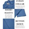COOFANDY Mens Beach Shirt Short Sleeve Button Down Shirts Casual Cuban Collared Summer Vacation Tropical Shirts(Navy)