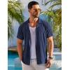 COOFANDY Mens Beach Shirt Short Sleeve Button Down Shirts Casual Cuban Collared Summer Vacation Tropical Shirts(Navy Blue)
