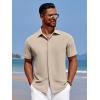 COOFANDY Mens Beach Shirt Short Sleeve Button Down Shirts Casual Cuban Collared Summer Vacation Tropical Shirts(Oyster Gray)