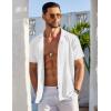 COOFANDY Mens Beach Shirt Short Sleeve Button Down Shirts Casual Cuban Collared Summer Vacation Tropical Shirts(Pattern 2-white)