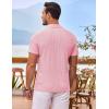 COOFANDY Mens Beach Shirt Short Sleeve Button Down Shirts Casual Cuban Collared Summer Vacation Tropical Shirts(Pink)