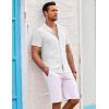 COOFANDY Mens Beach Shirt Short Sleeve Button Down Shirts Casual Cuban Collared Summer Vacation Tropical Shirts(White)
