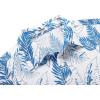 COOFANDY Mens Beach Shirt Short Sleeve Button Down Shirts Casual Cuban Collared Summer Vacation Tropical Shirts(White-blue Leaves)