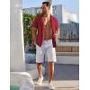 COOFANDY Mens Beach Shirt Short Sleeve Button Down Shirts Casual Cuban Collared Summer Vacation Tropical Shirts(Wine Red)