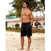 COOFANDY Men’s Beach Shorts 9″ Elastic Waist Drawstring Shorts Lightweight Regular Fit Casual Summer Shorts(A_black)