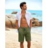 COOFANDY Men’s Beach Shorts 9″ Elastic Waist Drawstring Shorts Lightweight Regular Fit Casual Summer Shorts(Army Green)