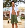 COOFANDY Men’s Beach Shorts 9″ Elastic Waist Drawstring Shorts Lightweight Regular Fit Casual Summer Shorts(Army Green)