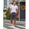 COOFANDY Men’s Beach Shorts 9″ Elastic Waist Drawstring Shorts Lightweight Regular Fit Casual Summer Shorts(Dark Grey)