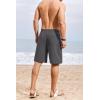 COOFANDY Men’s Beach Shorts 9″ Elastic Waist Drawstring Shorts Lightweight Regular Fit Casual Summer Shorts(Dark Grey)