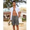 COOFANDY Men’s Beach Shorts 9″ Elastic Waist Drawstring Shorts Lightweight Regular Fit Casual Summer Shorts(Grey)