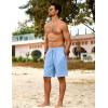COOFANDY Men’s Beach Shorts 9″ Elastic Waist Drawstring Shorts Lightweight Regular Fit Casual Summer Shorts(Light Blue)