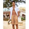 COOFANDY Men’s Beach Shorts 9″ Elastic Waist Drawstring Shorts Lightweight Regular Fit Casual Summer Shorts(Light Brown)