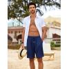 COOFANDY Men’s Beach Shorts 9″ Elastic Waist Drawstring Shorts Lightweight Regular Fit Casual Summer Shorts(Navy Blue)