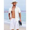 COOFANDY Men’s Beach Summer Shirts Linen Texture Shirts Short Sleeve Casual Button Down Shirt(White)