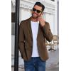 COOFANDY Men’s Blazer Business Suit Jacket Slim Fit Two Button Casual Sport Coats(Brown)