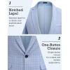 COOFANDY Men’s Blazer Casual Sport Coats Slim Fit One Button Suit Jacket Lightweight Sports Jacket(Plaid Blazer – Light Blue)