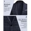 COOFANDY Men’s Blazer Casual Sport Coats Slim Fit One Button Suit Jacket Lightweight Sports Jacket(Plaid Blazer- Navy Blue)