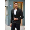 COOFANDY Mens Blazer Jacket One Button Casual Suit Jackets Stretch Knit Sport Coat(Black)