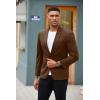 COOFANDY Mens Blazer Jacket One Button Casual Suit Jackets Stretch Knit Sport Coat(Brown)