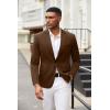 COOFANDY Mens Blazer Jacket One Button Casual Suit Jackets Stretch Knit Sport Coat(Brown)
