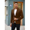 COOFANDY Mens Blazer Jacket One Button Casual Suit Jackets Stretch Knit Sport Coat(Brown-2)