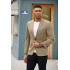 COOFANDY Mens Blazer Jacket One Button Casual Suit Jackets Stretch Knit Sport Coat(Champagne)