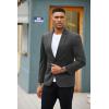 COOFANDY Mens Blazer Jacket One Button Casual Suit Jackets Stretch Knit Sport Coat(Dark Gray)