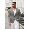 COOFANDY Mens Blazer Jacket One Button Casual Suit Jackets Stretch Knit Sport Coat(Light Gray)