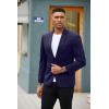 COOFANDY Mens Blazer Jacket One Button Casual Suit Jackets Stretch Knit Sport Coat(Navy Blue)