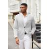 COOFANDY Mens Blazer Jacket One Button Casual Suit Jackets Stretch Knit Sport Coat(White)
