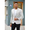 COOFANDY Mens Blazer Jacket One Button Casual Suit Jackets Stretch Knit Sport Coat(White)