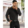 COOFANDY Men’s Business Dress Shirts Wrinkle Free Long Sleeve Regular Fit Dress Shirt Textured Casual Button Down Shirts(Black)