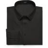 COOFANDY Men’s Business Dress Shirts Wrinkle Free Long Sleeve Regular Fit Dress Shirt Textured Casual Button Down Shirts(Black)