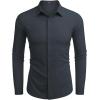 COOFANDY Men’s Business Dress Shirts Wrinkle Free Long Sleeve Regular Fit Dress Shirt Textured Casual Button Down Shirts(Navy Blue)