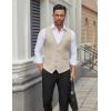 COOFANDY Men’s Business Suit Vests Slim Fit Formal Dress Waistcoat Groomsman Vest For Wedding(Beige)