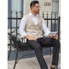 COOFANDY Men’s Business Suit Vests Slim Fit Formal Dress Waistcoat Groomsman Vest For Wedding(Beige)