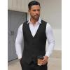 COOFANDY Men’s Business Suit Vests Slim Fit Formal Dress Waistcoat Groomsman Vest For Wedding(Black)