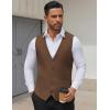 COOFANDY Men’s Business Suit Vests Slim Fit Formal Dress Waistcoat Groomsman Vest For Wedding(Brown)