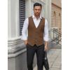 COOFANDY Men’s Business Suit Vests Slim Fit Formal Dress Waistcoat Groomsman Vest For Wedding(Brown)