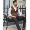 COOFANDY Men’s Business Suit Vests Slim Fit Formal Dress Waistcoat Groomsman Vest For Wedding(Brown)