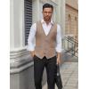 COOFANDY Men’s Business Suit Vests Slim Fit Formal Dress Waistcoat Groomsman Vest For Wedding(Khaki)