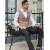 COOFANDY Men’s Business Suit Vests Slim Fit Formal Dress Waistcoat Groomsman Vest For Wedding(Khaki)