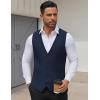 COOFANDY Men’s Business Suit Vests Slim Fit Formal Dress Waistcoat Groomsman Vest For Wedding(Navy Blue)