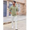 COOFANDY Mens Button Down Shirt Casual Untucked Shirts Long Sleeve Dress Shirt with Pocket(Army Green)