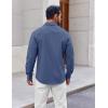 COOFANDY Mens Button Down Shirt Casual Untucked Shirts Long Sleeve Dress Shirt with Pocket(Dark Blue)